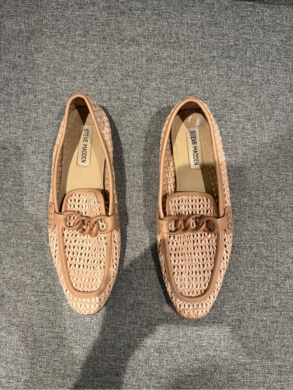Steve Madden Woven Tan Loafers